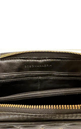 Black Leather Clutch BCBGMAXAZRIA