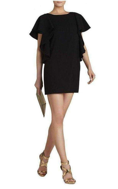 Black Solace Ruffle Sleeve Dress BCBGMAXAZRIA