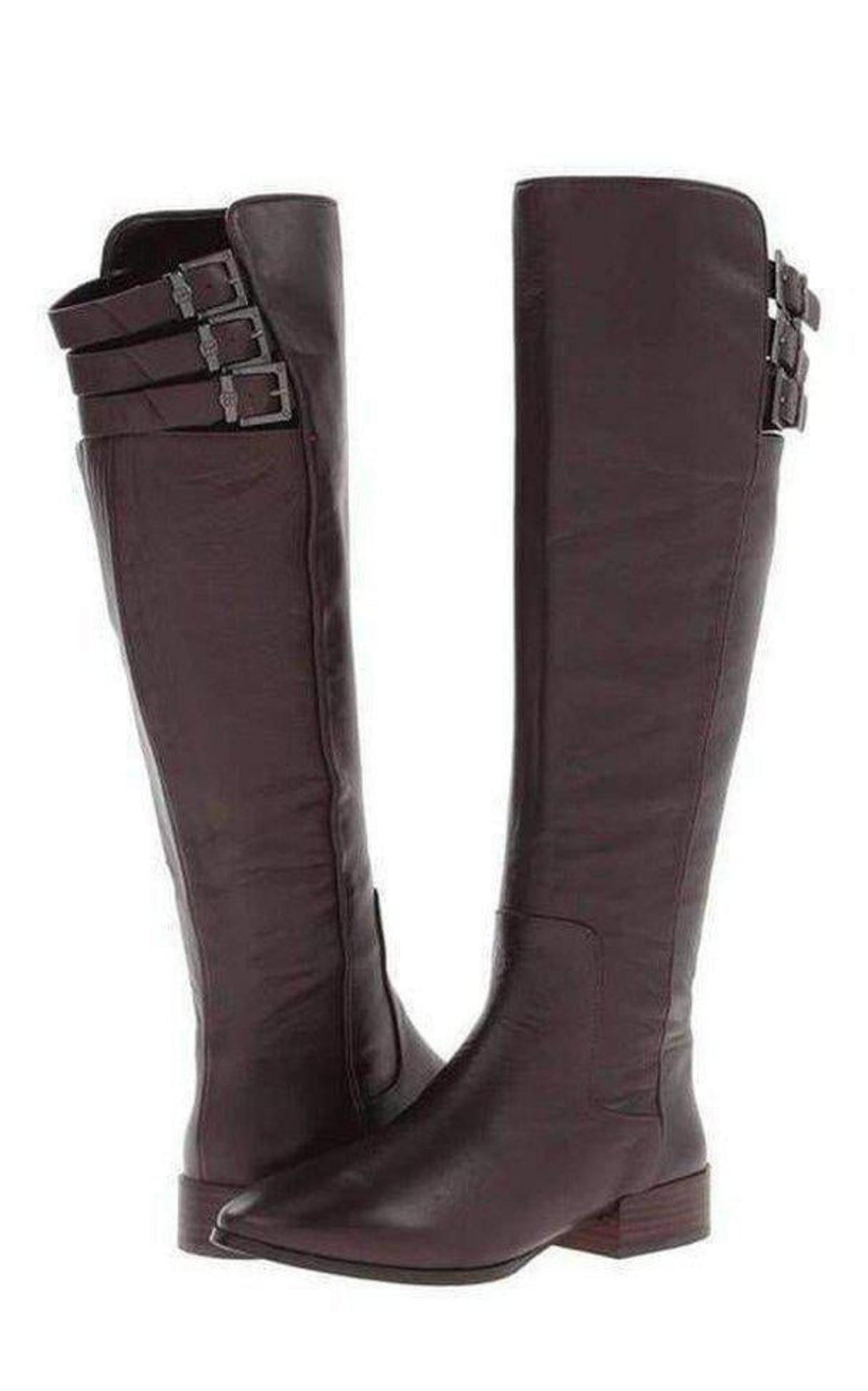 Central Brown Leather Riding Boots BCBGMAXAZRIA