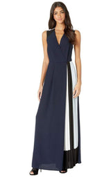 Colorblocked Faux Wrap Jumpsuit BCBGMAXAZRIA