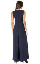 Colorblocked Faux Wrap Jumpsuit BCBGMAXAZRIA