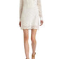 Contrast Bib Lace Silk Tunic Dress BCBGMAXAZRIA