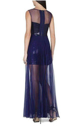 Cynthia Sequinned Detail Sunburst Pleated Gown BCBGMAXAZRIA