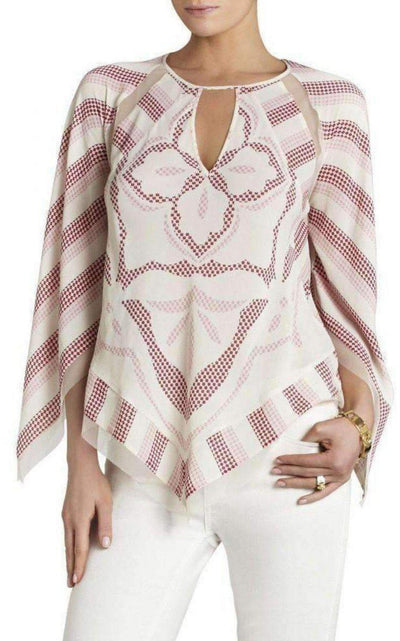 Elyza Print Block Top BCBGMAXAZRIA