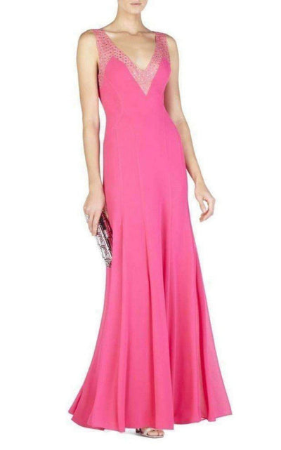 Embellished Plunging V-Neck Gown BCBGMAXAZRIA