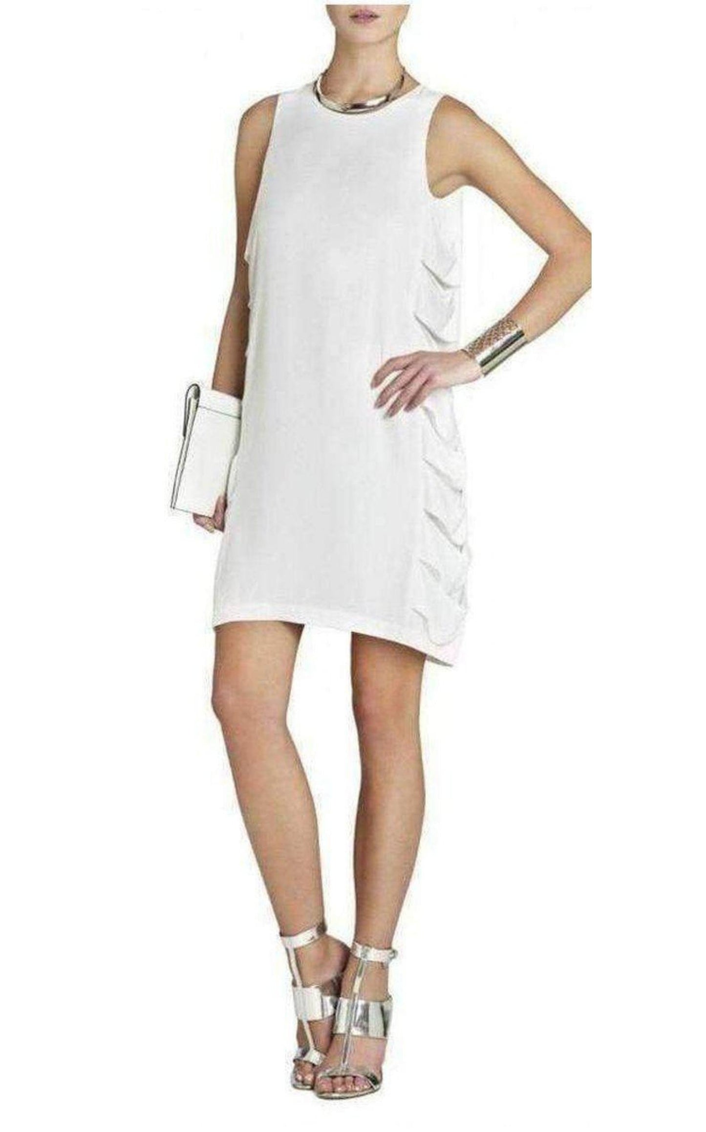 Eren White Cutout Sleeveless Dress BCBGMAXAZRIA