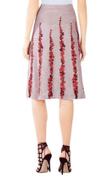 Floral Embroidered Midi Skirt BCBGMAXAZRIA