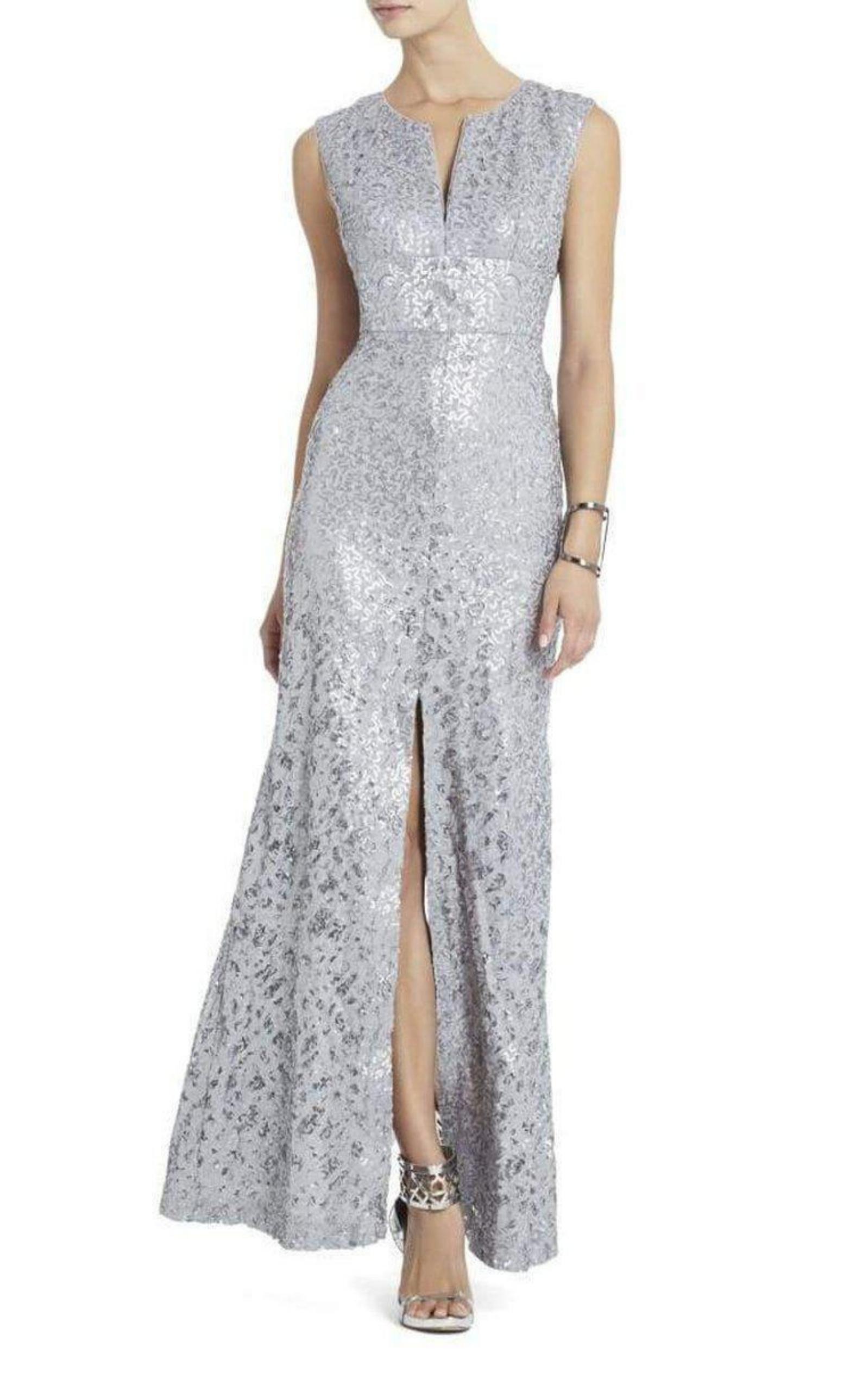 Grey Cain Sequin Appliqué Dress BCBGMAXAZRIA