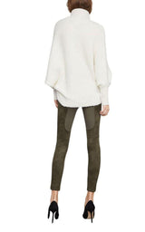 High-Low Turtleneck Merino Blend Sweater BCBGMAXAZRIA