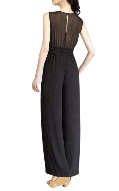 Kiara Black Silk Sleeveless Jumpsuit BCBGMAXAZRIA