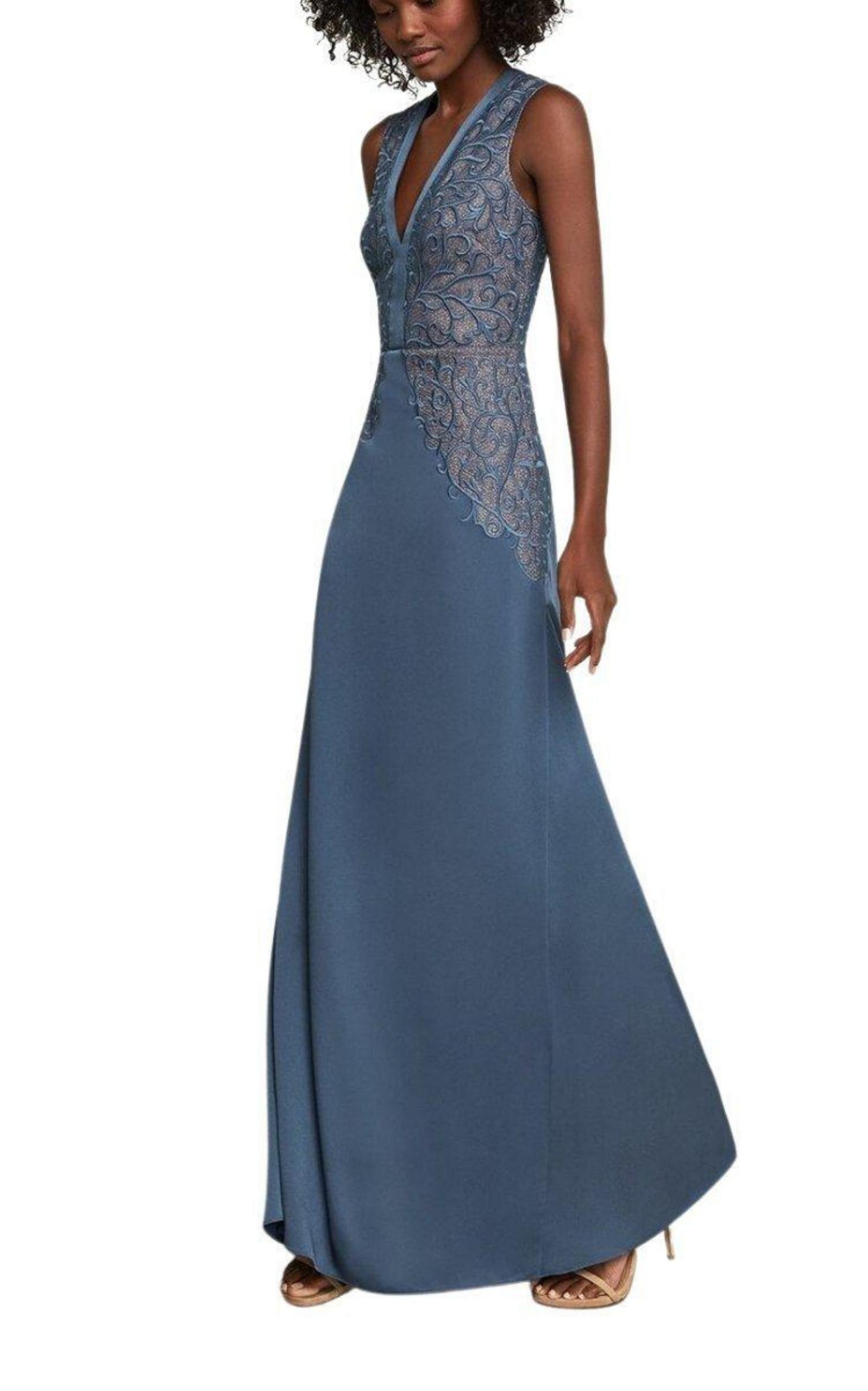 Lace Embroidered Satin Gown BCBGMAXAZRIA