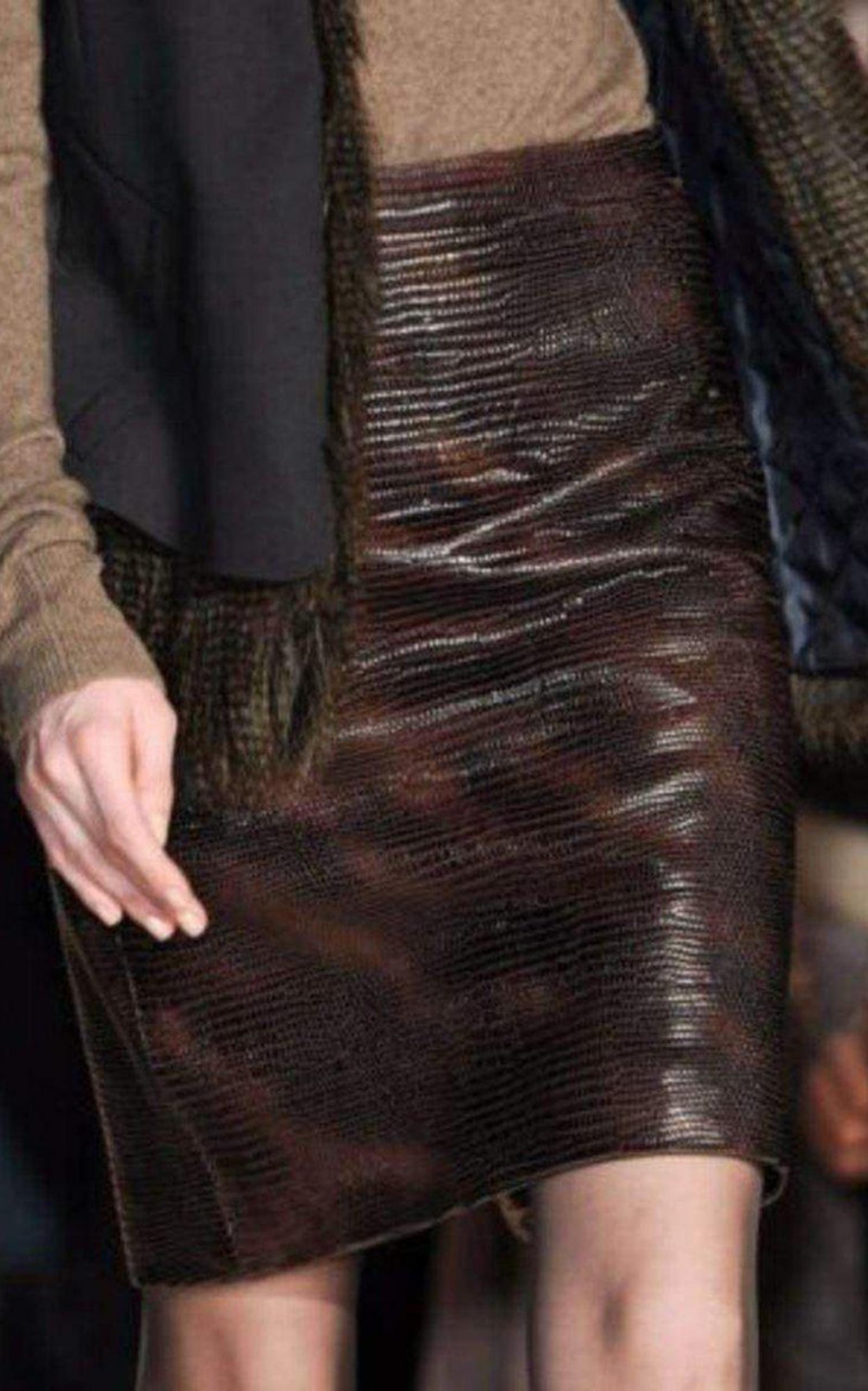 Leather Embossed Skirt BCBGMAXAZRIA