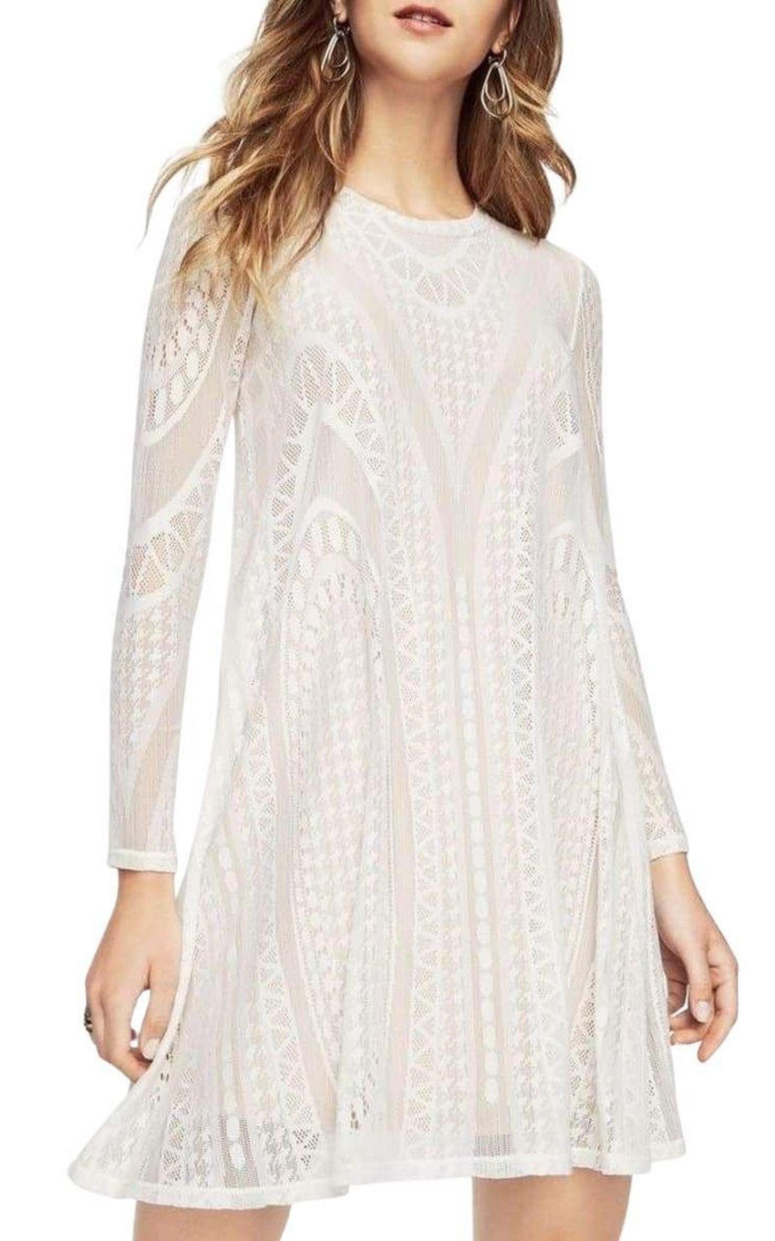 Long-Sleeve Lace Dress BCBGMAXAZRIA