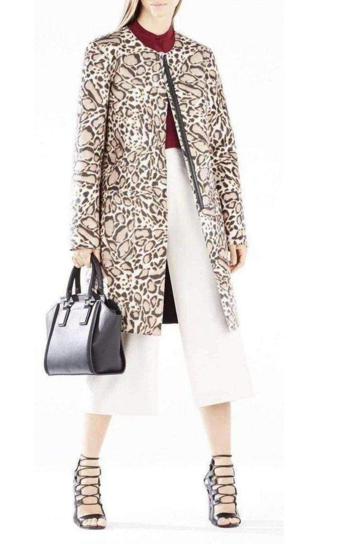 Mickie Ocelot Print Faux-Fur Coat BCBGMAXAZRIA