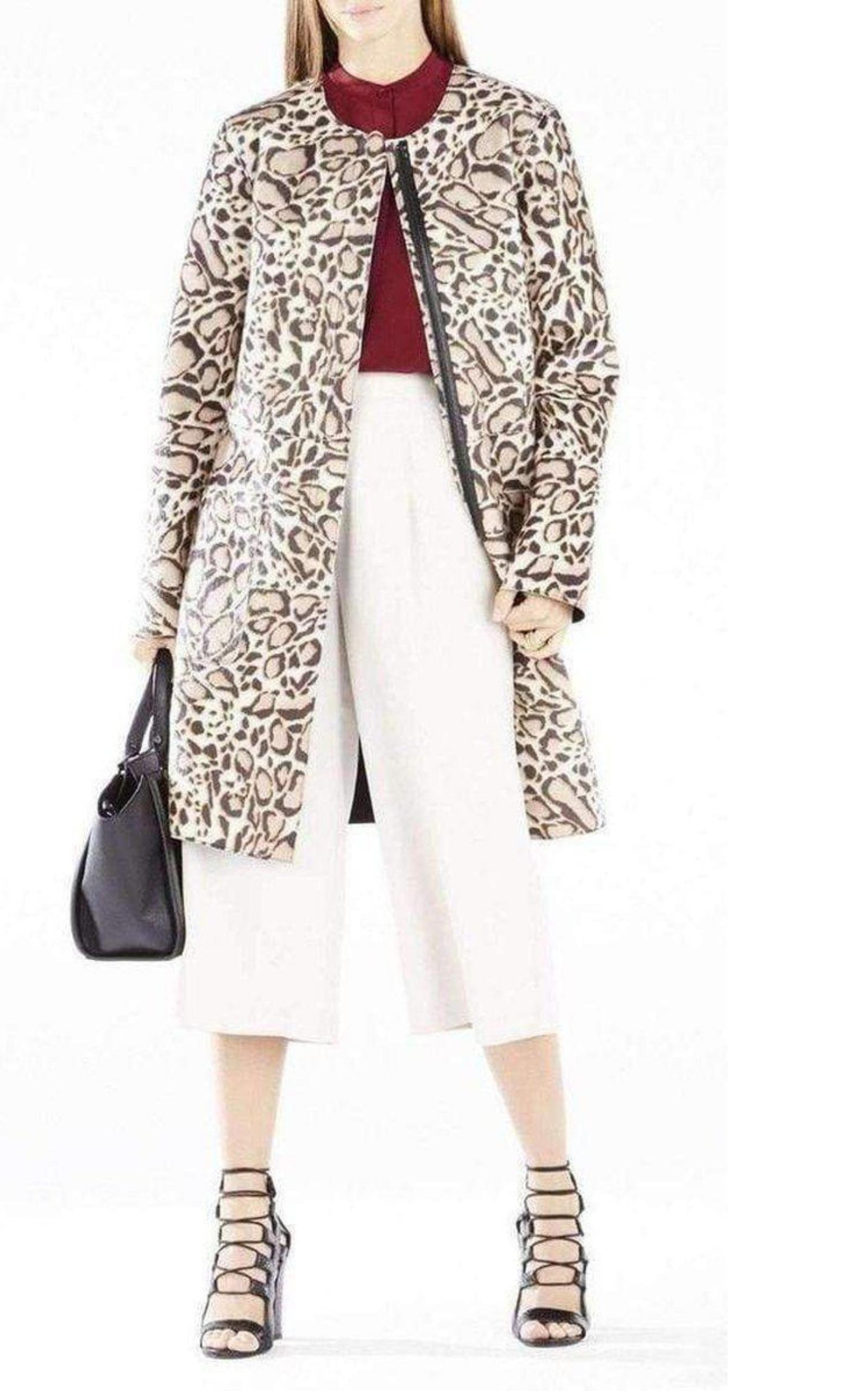 Mickie Ocelot Print Faux-Fur Coat BCBGMAXAZRIA