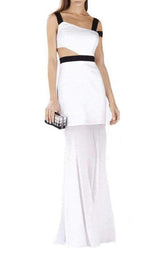 One Shoulder Cutout Waist Gown BCBGMAXAZRIA