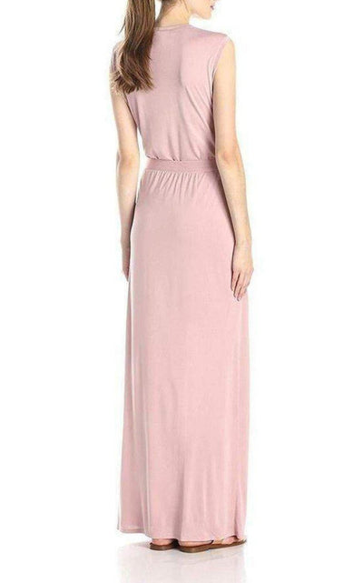 Pink Mylie Front Slit Long Dress BCBGMAXAZRIA