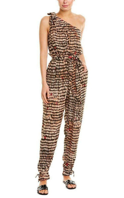 Sandy Dots One-Shoulder Jumpsuit BCBGMAXAZRIA