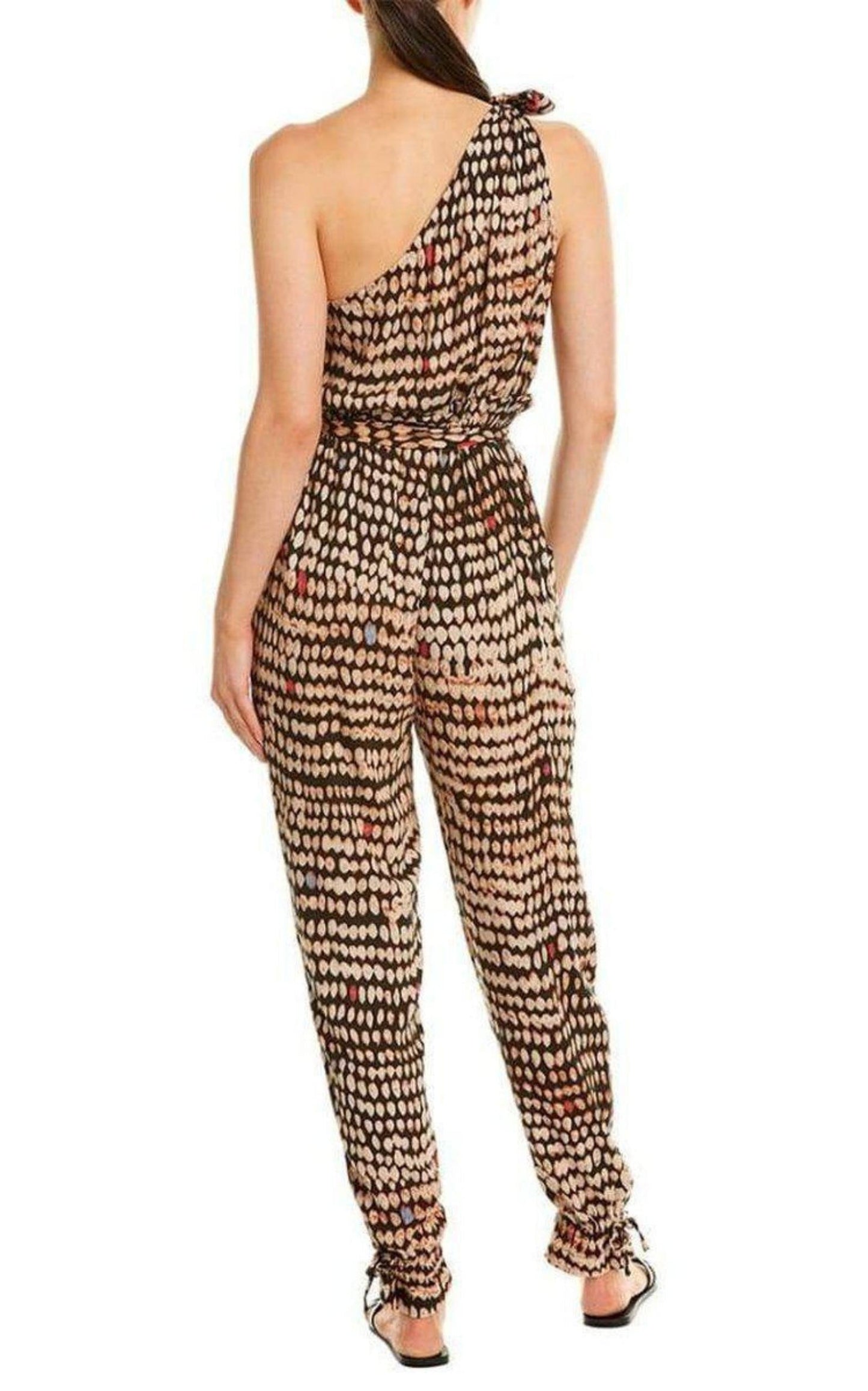 Sandy Dots One-Shoulder Jumpsuit BCBGMAXAZRIA