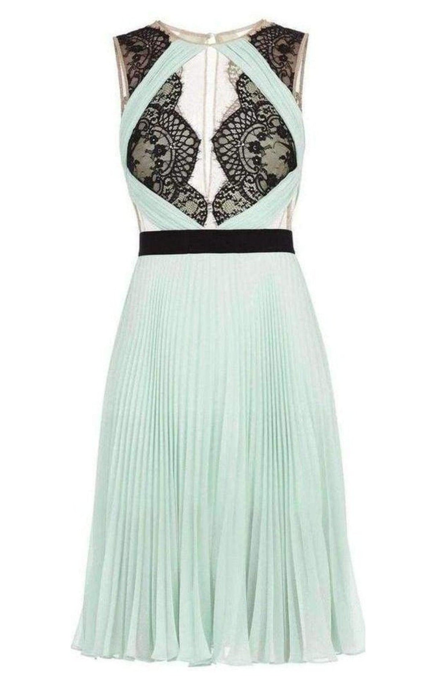 Scalloped Edge Pleated Dress BCBGMAXAZRIA