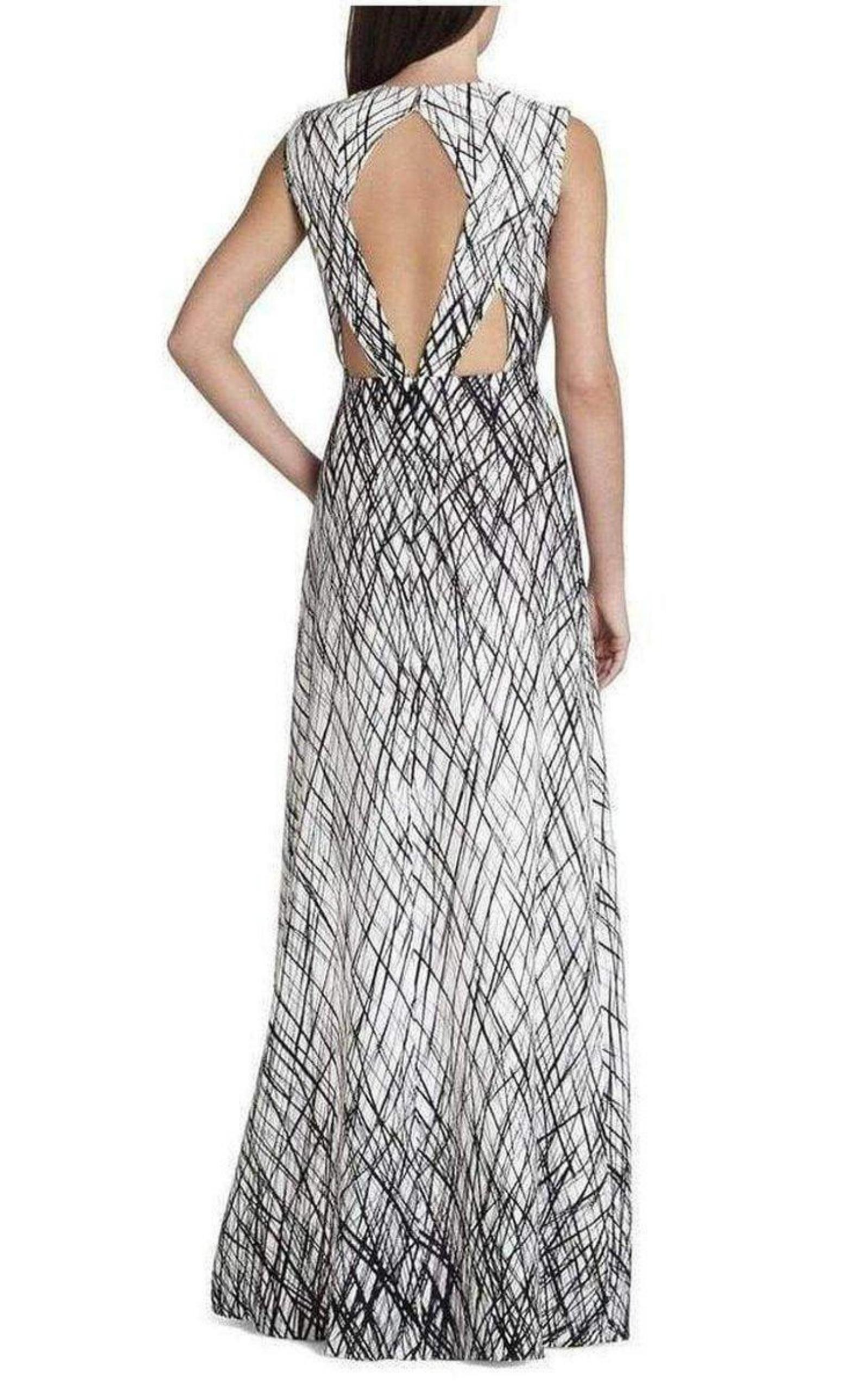 Sleeveless Printed Gown Dress BCBGMAXAZRIA