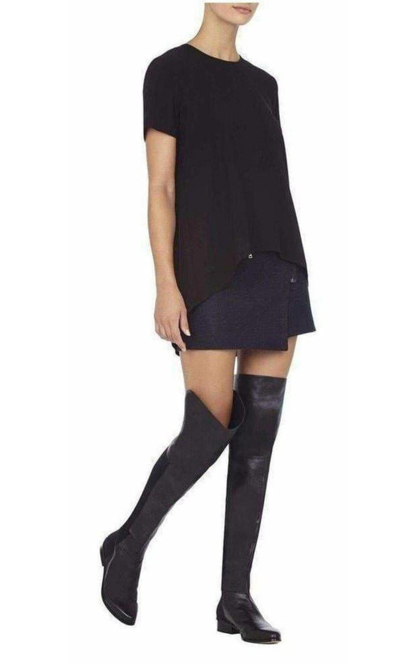 Slink Over the Knee Black Leather Boots BCBGMAXAZRIA