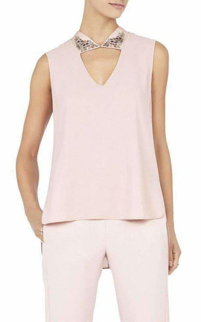 Sofie Jewelled-Collar Top BCBGMAXAZRIA