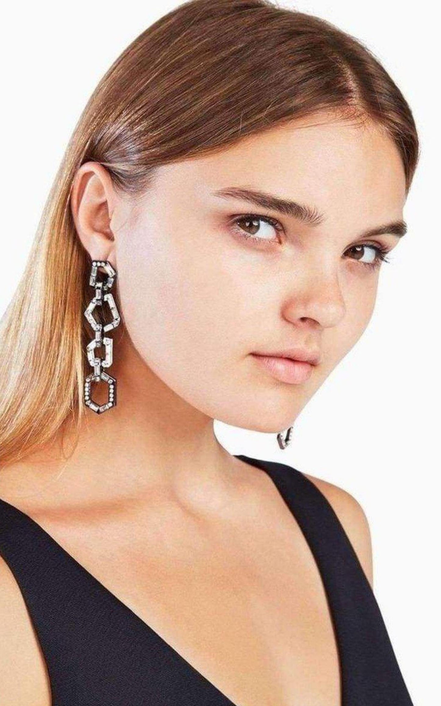 Stone Link Chain Earrings BCBGMAXAZRIA