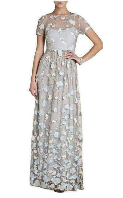 BCBGMAXAZRIA Tasi Embroidered Gown