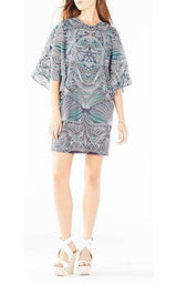 Tati Tribal Burnout Mesh Dress BCBGMAXAZRIA