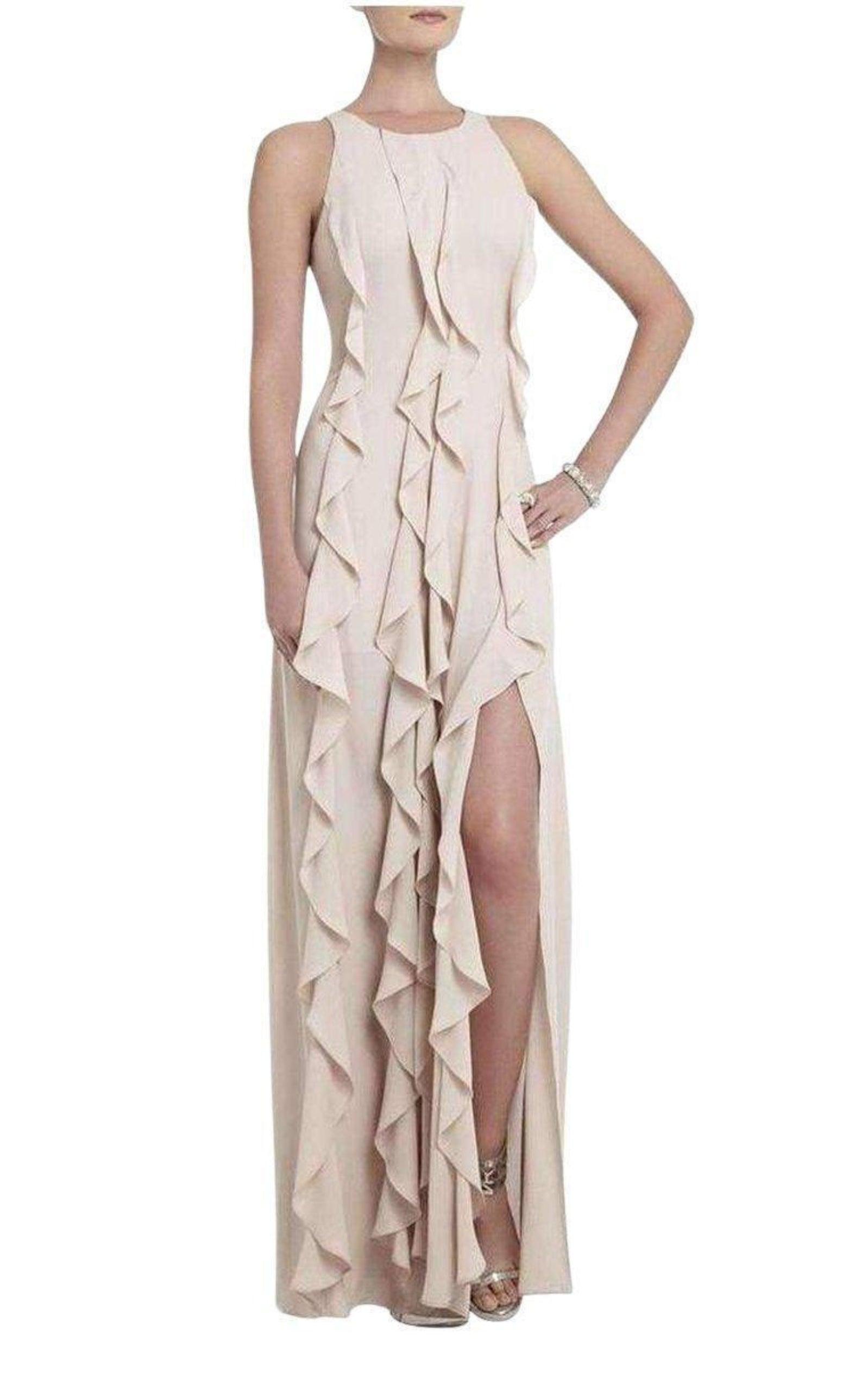 Tess Cascading Ruffle Dress BCBGMAXAZRIA