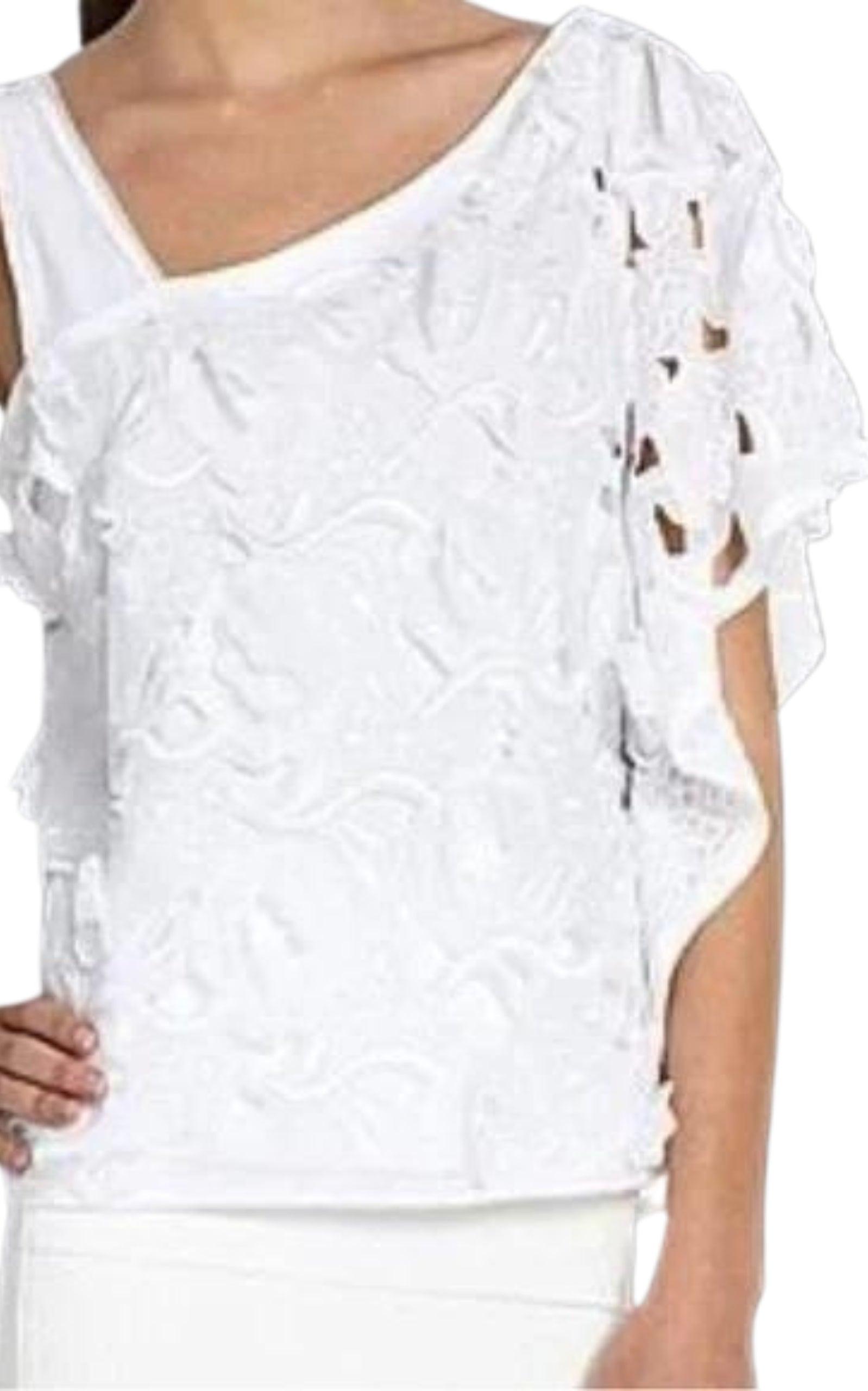 Ulla Asymmetrical Embroidered Top BCBGMAXAZRIA