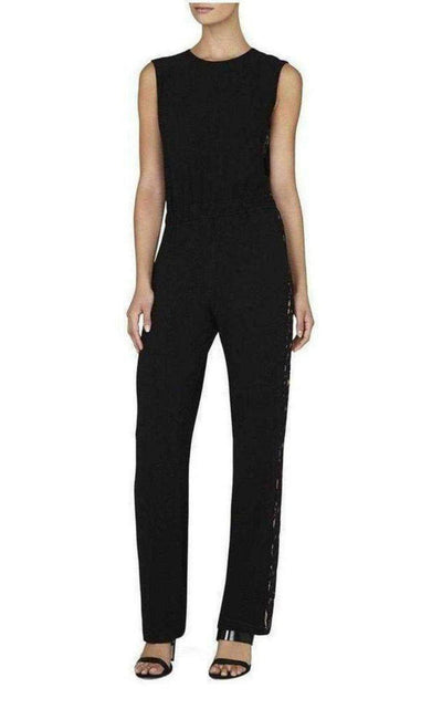 Victorya Lace Side Paneles Jumpsuit BCBGMAXAZRIA