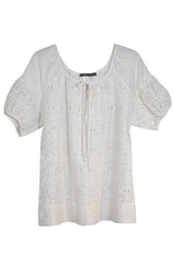 White Cotton Eyelet Top BCBGMAXAZRIA