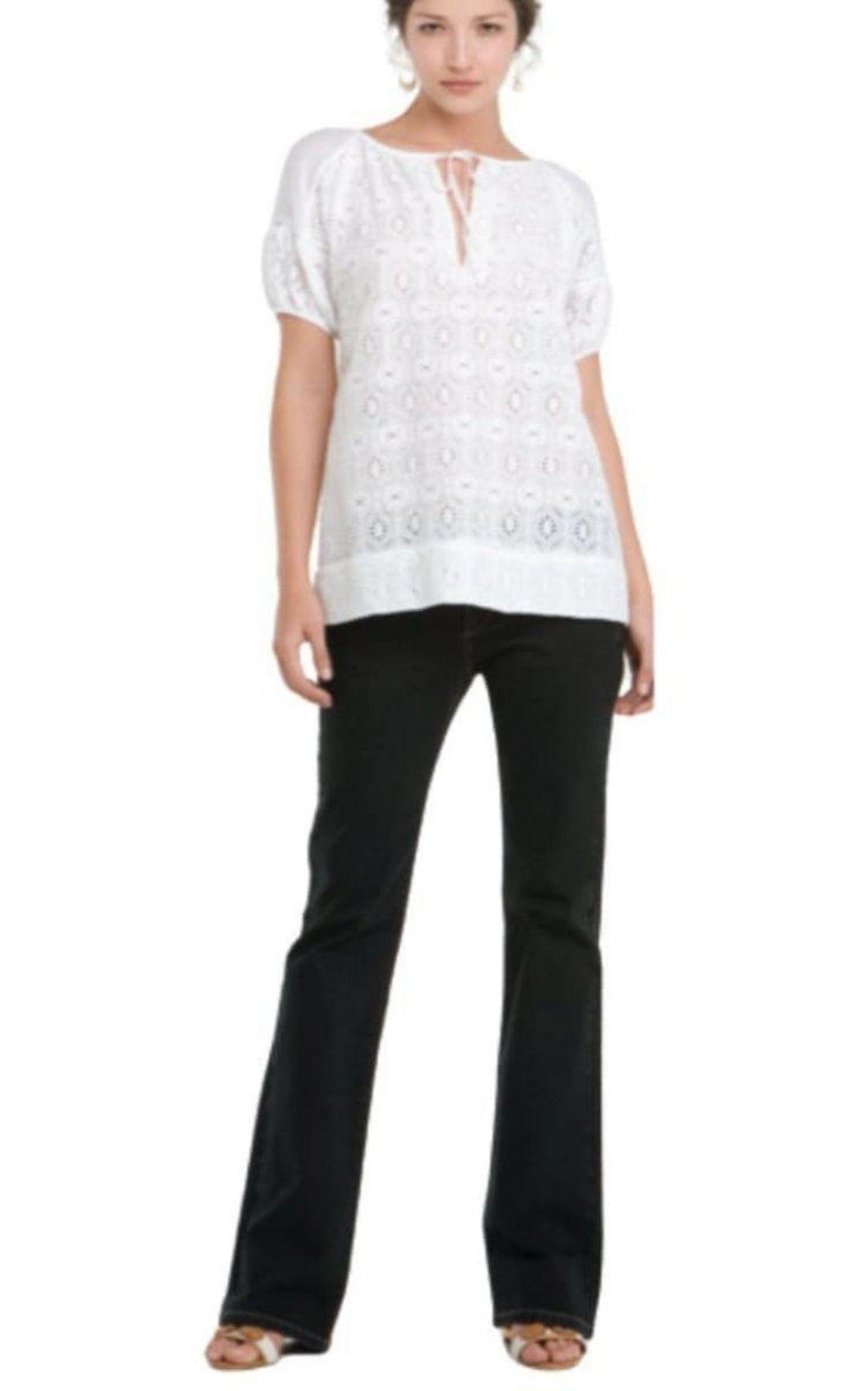 White Cotton Eyelet Top BCBGMAXAZRIA