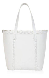 White Leather Tote Bag BCBGMAXAZRIA