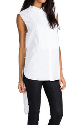 White Silk Callista Top BCBGMAXAZRIA