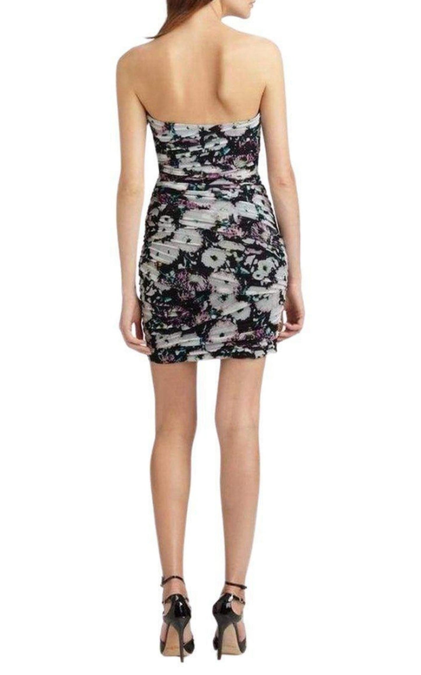 Winnie Strapless Floral Print Dress BCBGMAXAZRIA