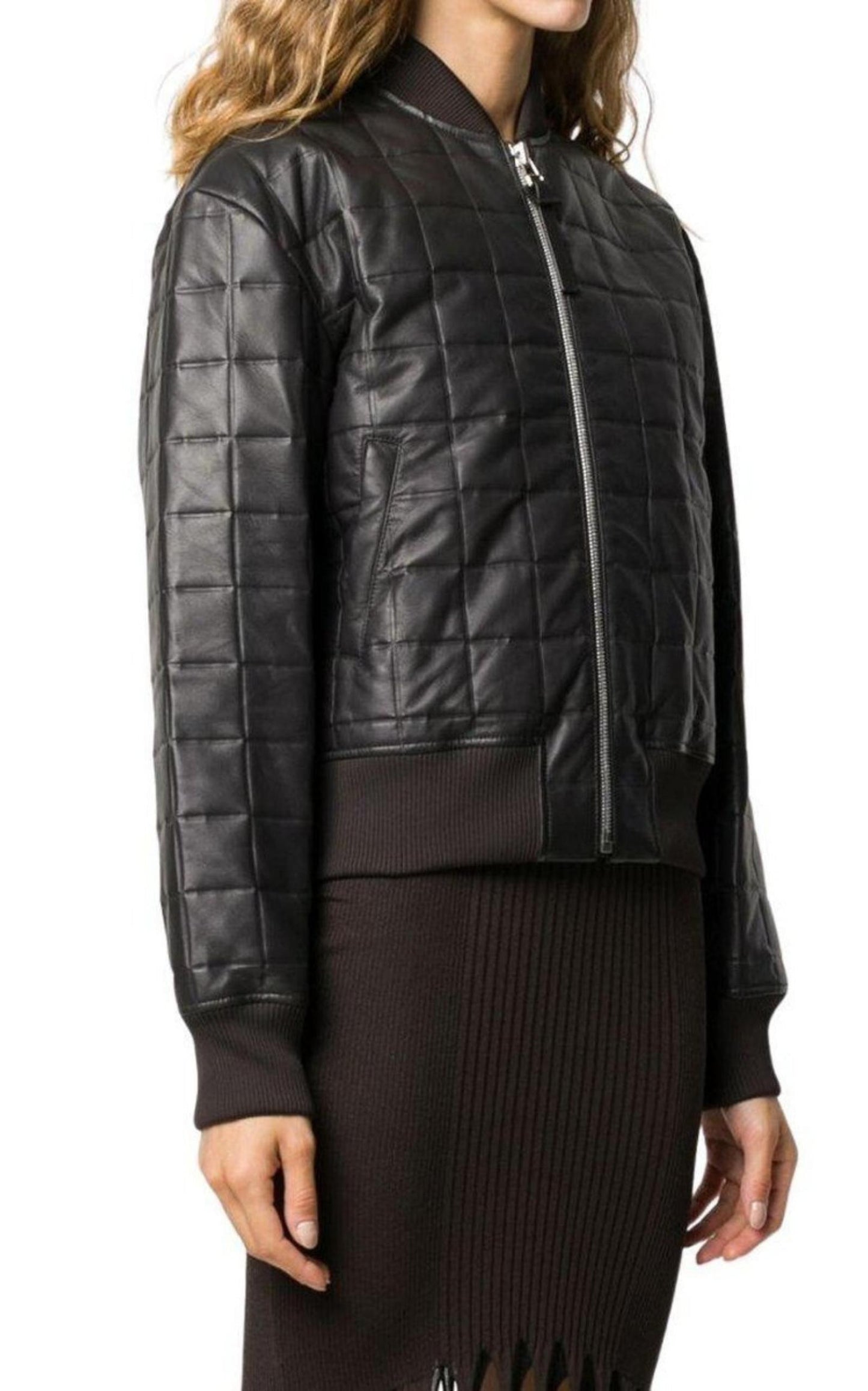 Quilted Leather Bomber Jacket Bottega Veneta