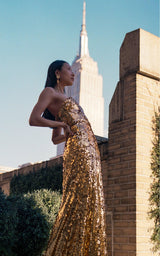 Sequined Strapless Gown Dress Carolina Herrera