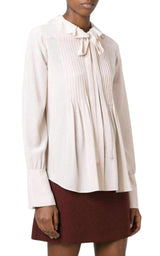 Albaster Bow Detail Silk Shirt Chloe