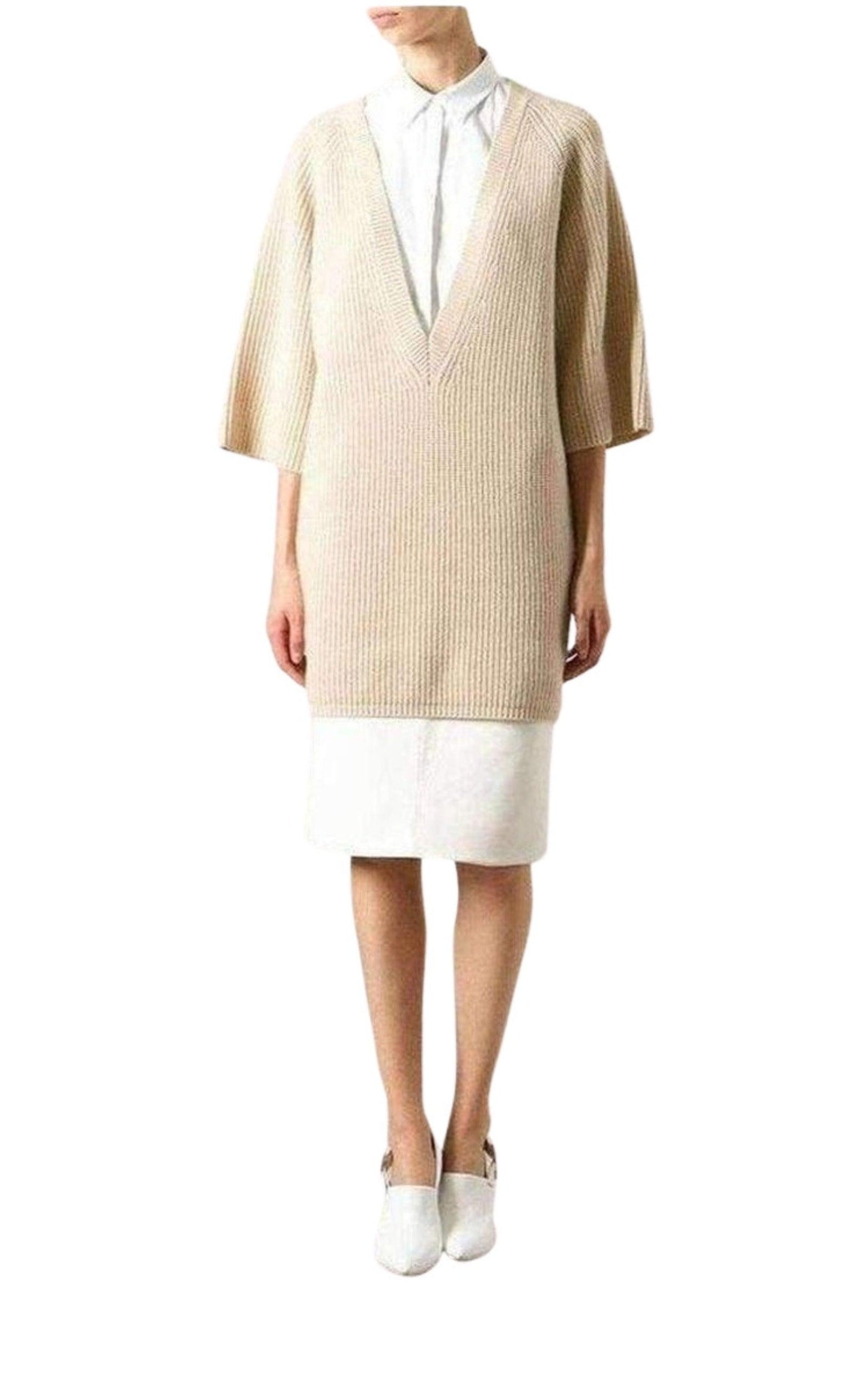 Beige Cashmere Knit Sweater Chloe