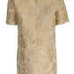 Metallic Jacquard Egg Silk Dress Chloe