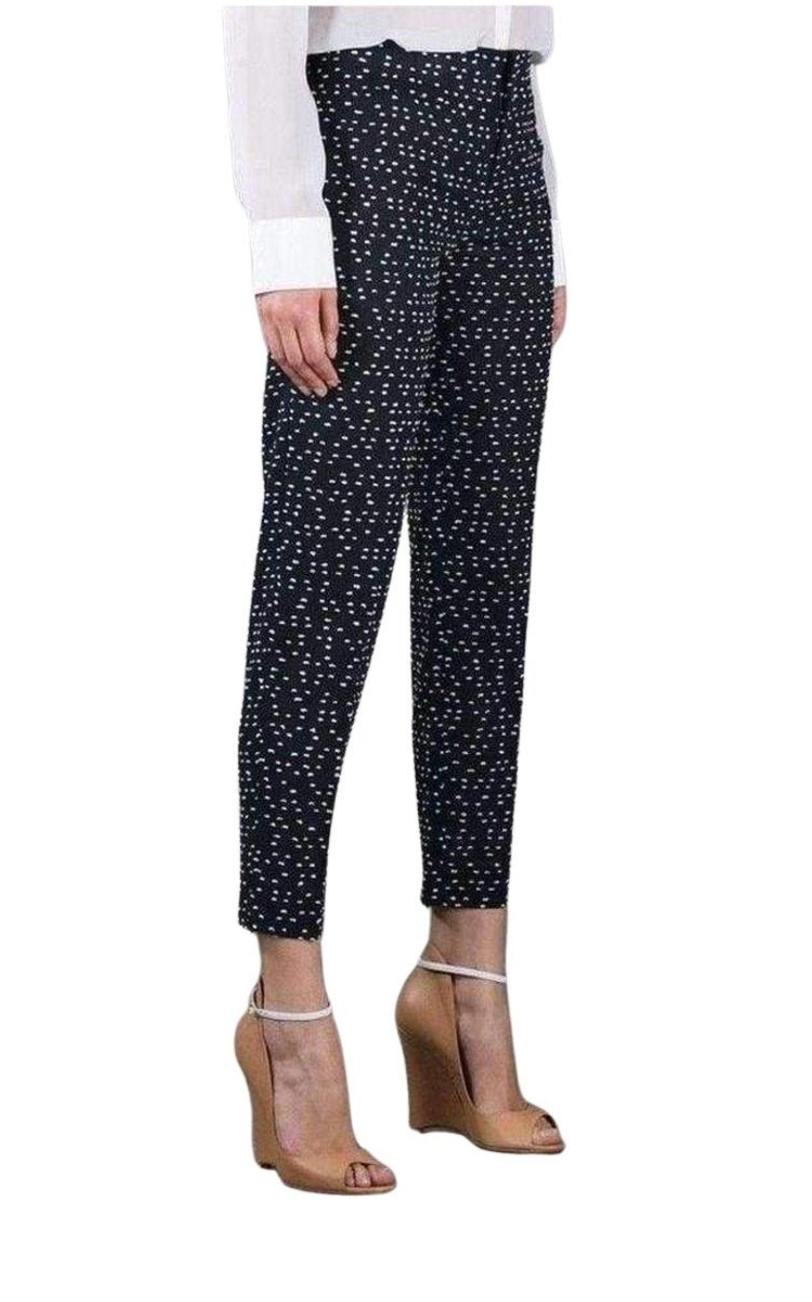 Wool Blend Pattern Trousers Chloe