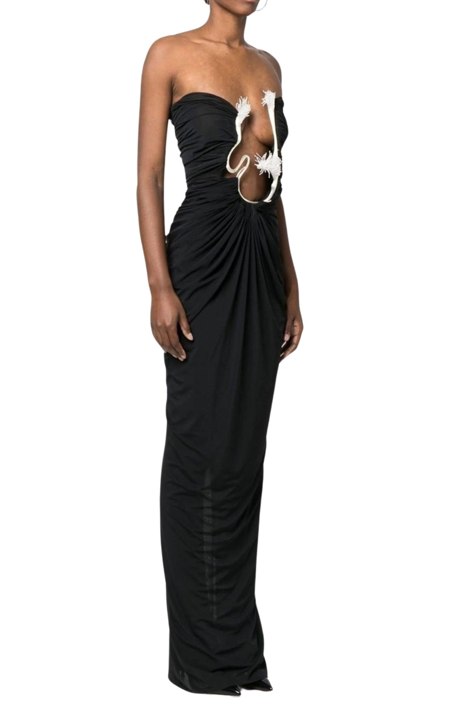 Christopher Esber Strapless Cutout Embellished Stretch-jersey Maxi Dress