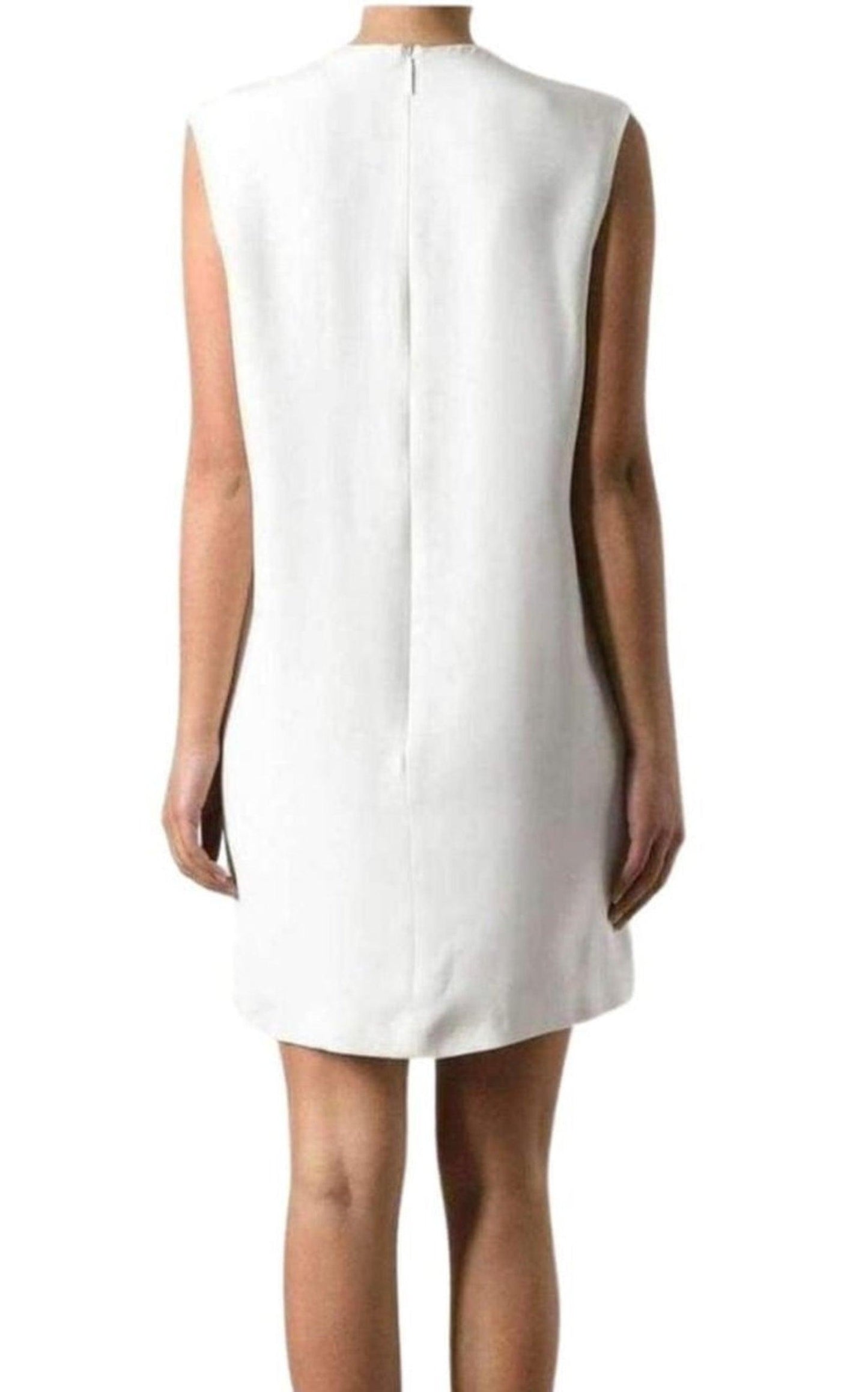 White Silk Botanical Diagram Dress Christopher Kane