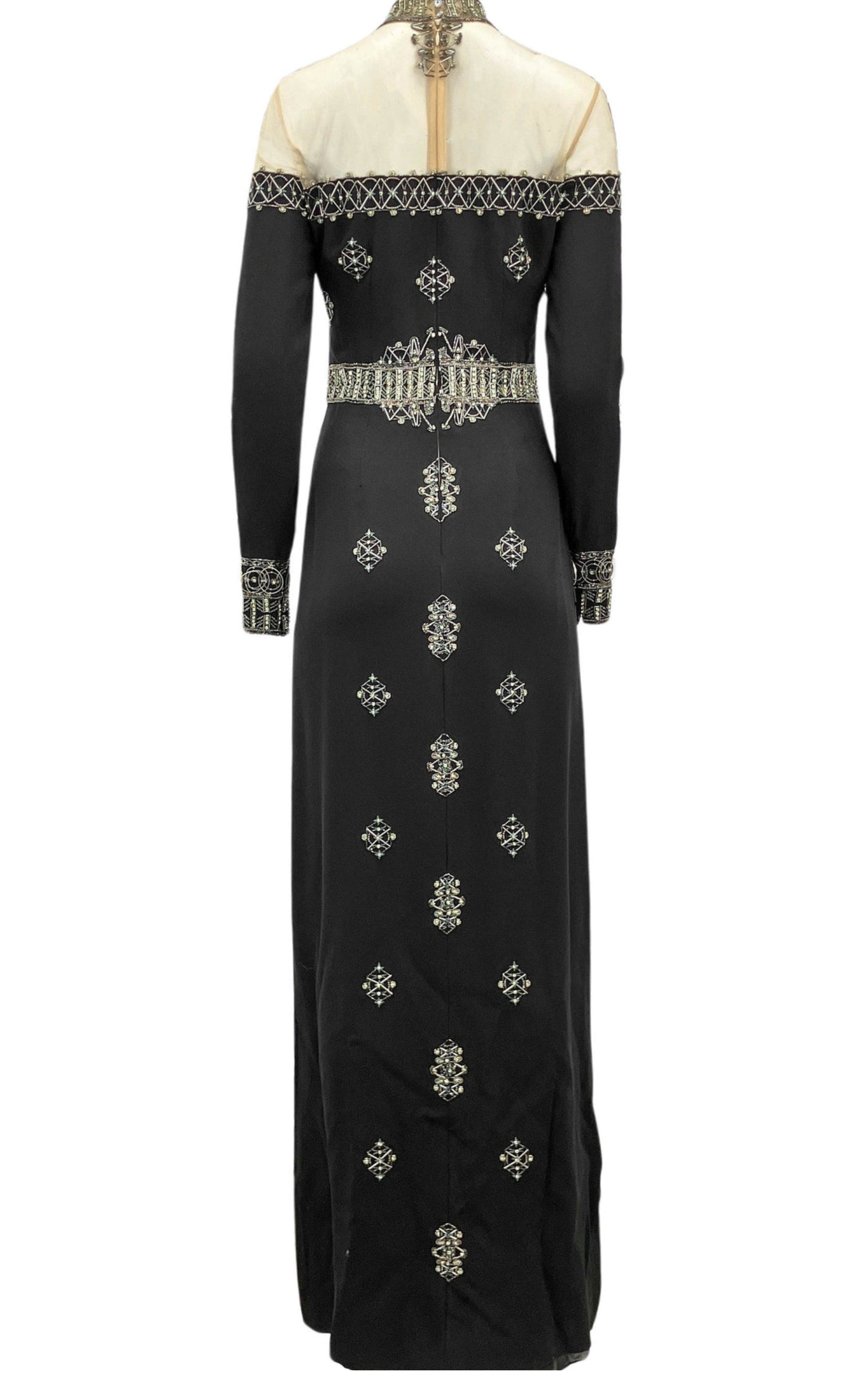 Black Beaded Silk Dress Cucculelli Shaheen