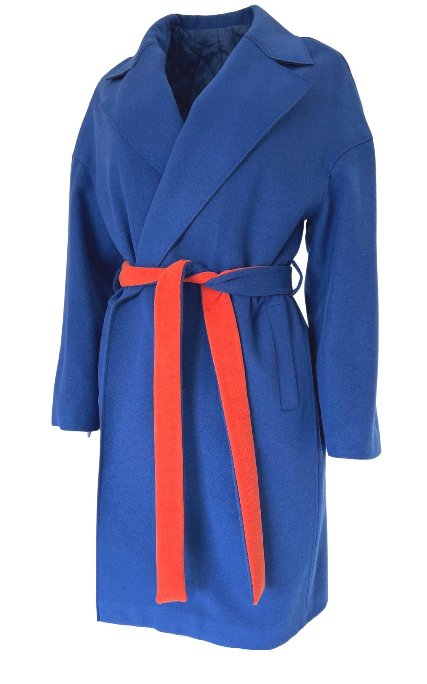 Blue Belted Wrap Trench Coat Cult Moda