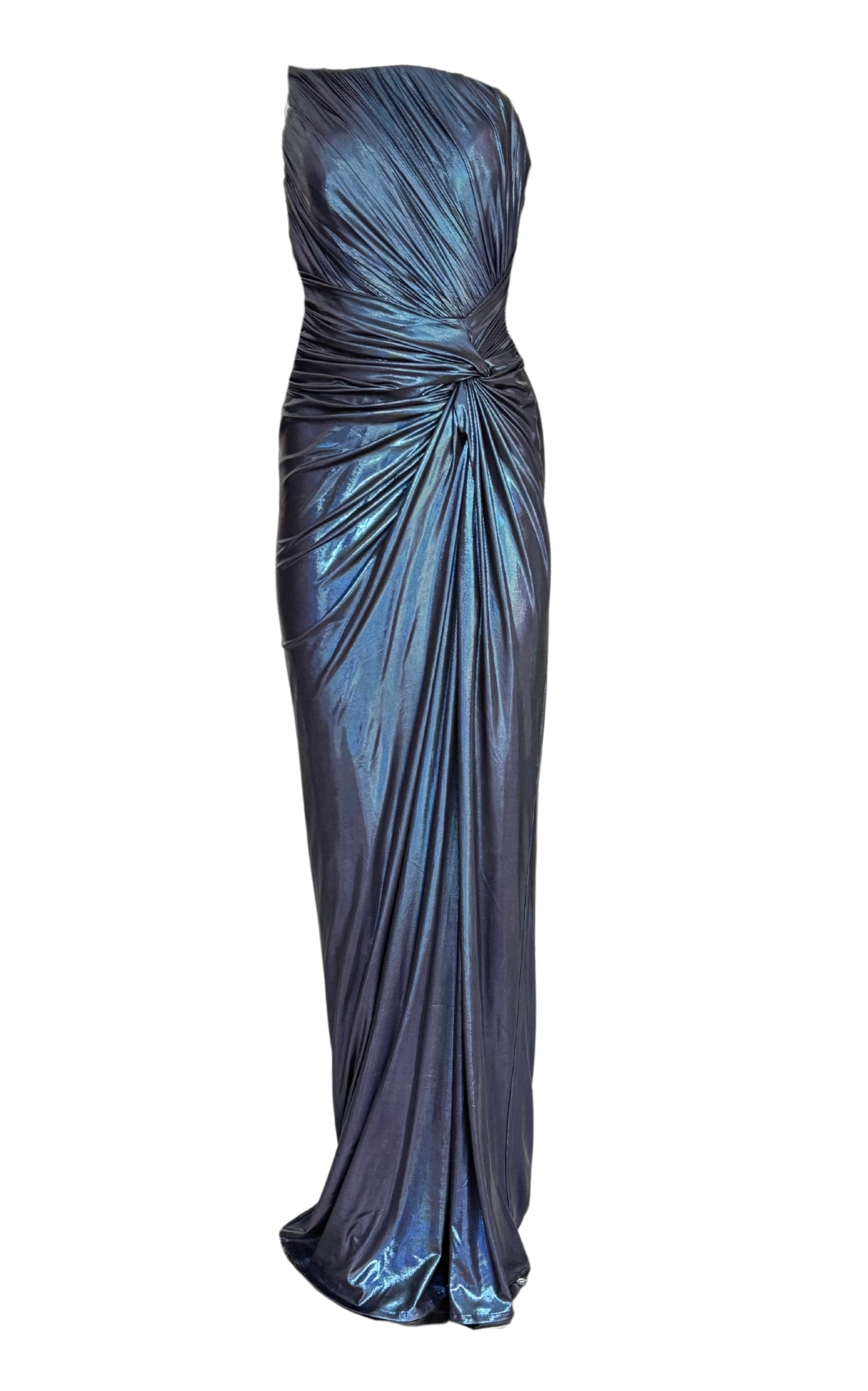 Cult Moda Blue Metallic Cocktail Prom Dress