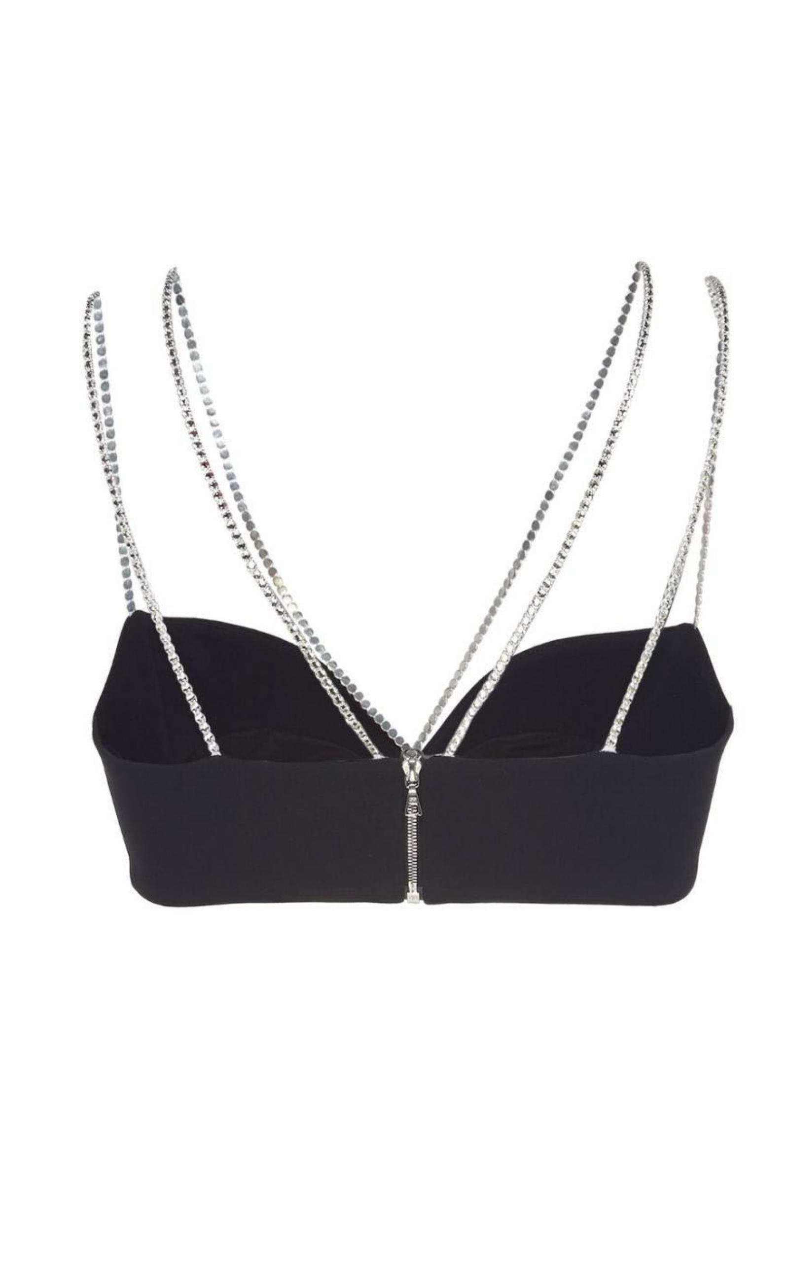 Crystal Chain Strap Bra David Koma